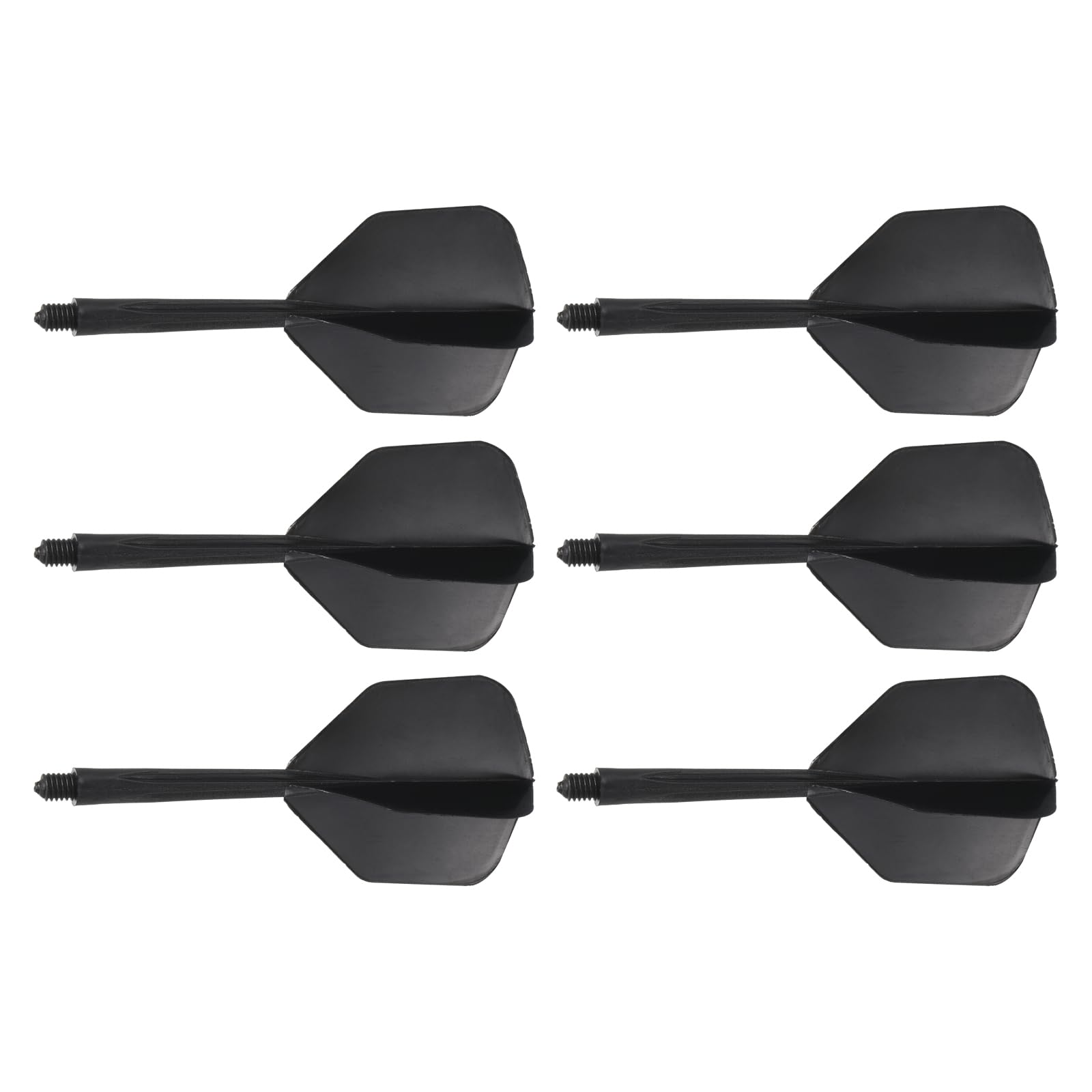 M METERXITY 6 Pack Integrated Dart Shaft and Flights-2BA Screw In-one Dart Flight, Plastic Anti-Fall, Apply to Soft Tip Darts and Steel Tip Darts (2BA, Black)