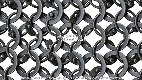 Large Size Medieval Chainmail the Standard Aventail Round Ring Riveted 18G Steel - Image 5