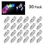 LEORX 30 White LED Paper Lantern Lights for Balloons Party Floral Decoration, Waterproof