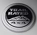 zorratin Silver Metal Trail Rated 4x4 Round Emblem Badge Mountain for Jeep Wrangler Side Rear Trunk Tailgate Hatch