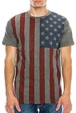 Mens Hipster Hip Hop USA American Flag All-Star Crewneck T-shirt