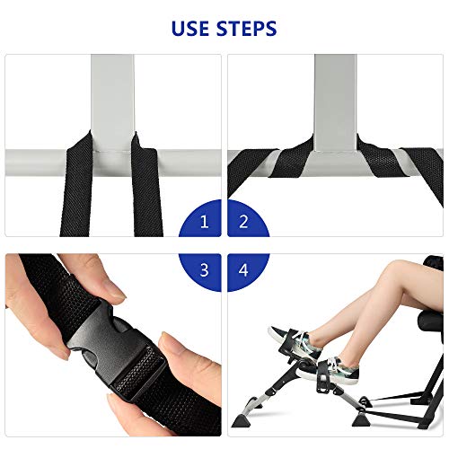 ORFORD Pedal Exerciser, Portable Exercise Bike , Folding Peddler Under Desk, Exercise Bicycles for Seniors with LCD Display for Arms, Legs, Black