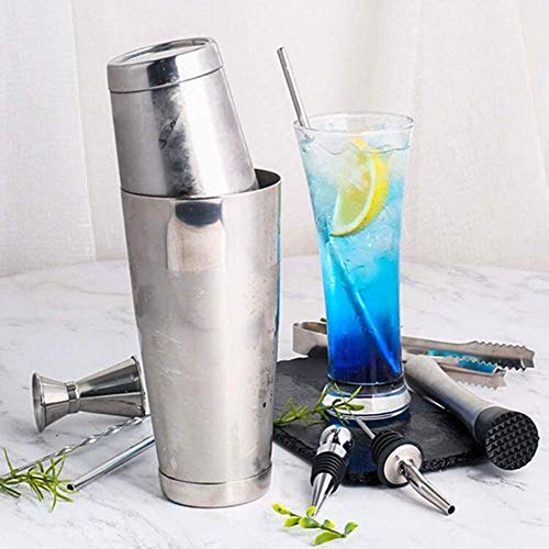 LKNJLL Barkeeper Kit mit stilvollem Stand - Edelstahl Cocktail Shaker Set mit Nirosta Bar-Tool.Perfektes Bar Set for… – Bild 4