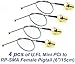 Pack of 4 RF U.FL(IPEX/IPX) Mini PCI to RP-SMA Female Pigtail Antenna Wi-Fi Low Loss Coaxial Cable 1.13mm (6 inches /15cm)