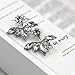 Kissweet Fashion Earings Big Crystal Ear Jackets Leaf Ear Clips Stud Earrings