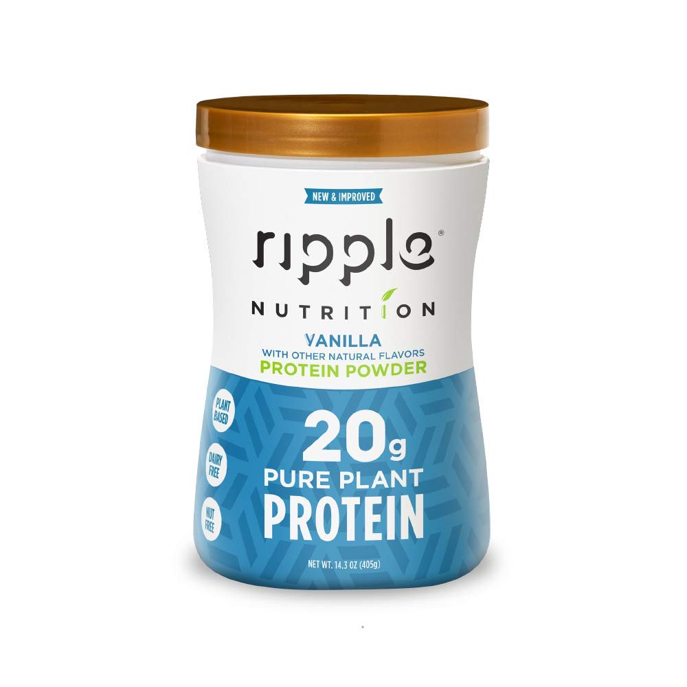 Ripple Vegan Protein Powder, Vanilla | 20g Clean Plant Based Pea Protein | Non-GMO, Non-Dairy, Soy Free, Gluten Free, Lactose Free | For Smoothies, Shakes, Workout Recovery and Meal Replacement: Grocery & Gourmet Food