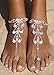 Bellady Ladies 2 PC Sparking Foot Anklet Chain with Rhinestone Bride Bridesmaid Beach Wedding Foot Jewelry for Woman Toe Ring Bracelet, Silver Style 2