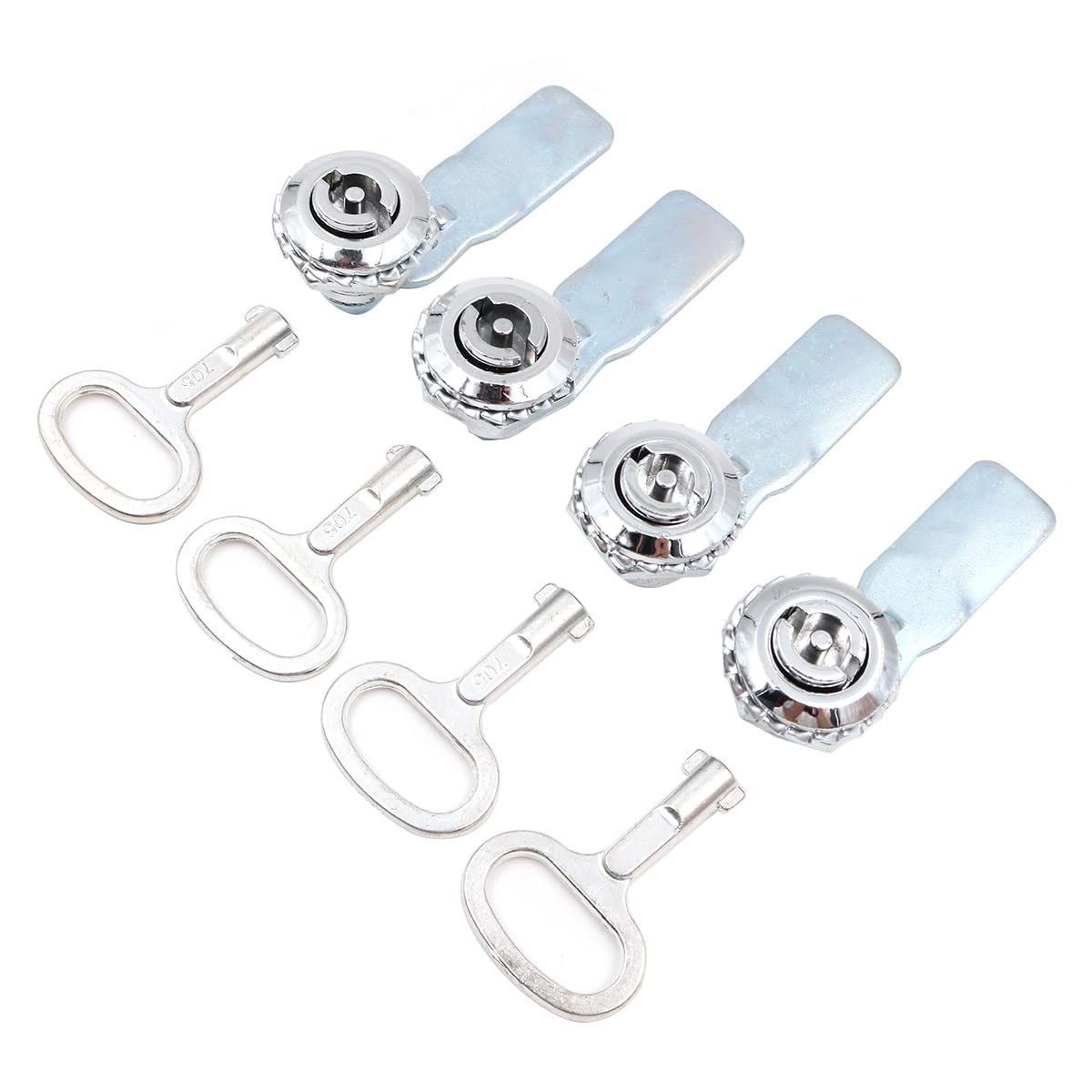 Hsthe Sea 8 Pcs Round Socket Lock，Zinc Alloy Cabinet Door Lock Round Electric Box Lock Round Cam Lock with Round Socket Key (4 Lock 4 Key)