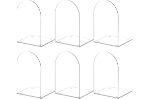 ALOTCHE Acrylic Bookends 6 Pieces, Book Ends for Shelves, Clear Bookends for Book Shelves and Desktop Organizer, Transparent Bookends to Hold Books for Home Office Supplies