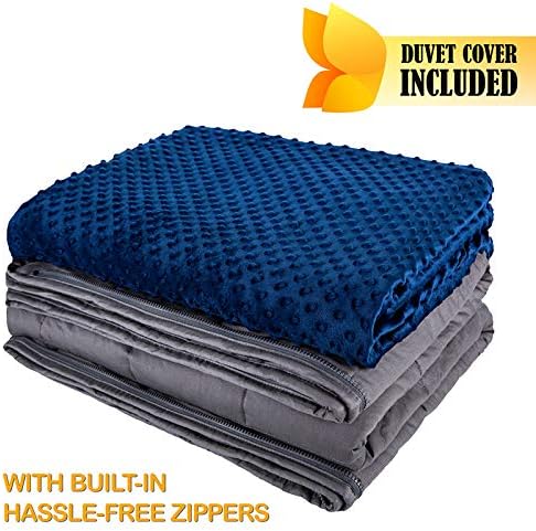 Sleepymoon Weighted Blanket with Cooling Removable Cover Dual Zipper