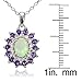 GemStar USA Sterling Silver Ethiopian Opal, African Amethyst & White Topaz Oval Flower Necklace