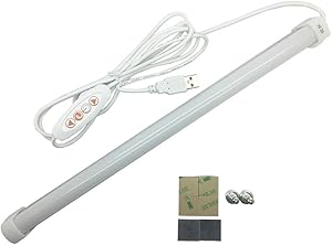 14inch Dimmable USB LED Under Cabinet Lighting 5W 400Lumen LED Under Counter Lighting,3000K Soft White,4000K Daylight,Cold White 6000K,3M and Magnet Mounted LED Closet Light USB Desk Lamp