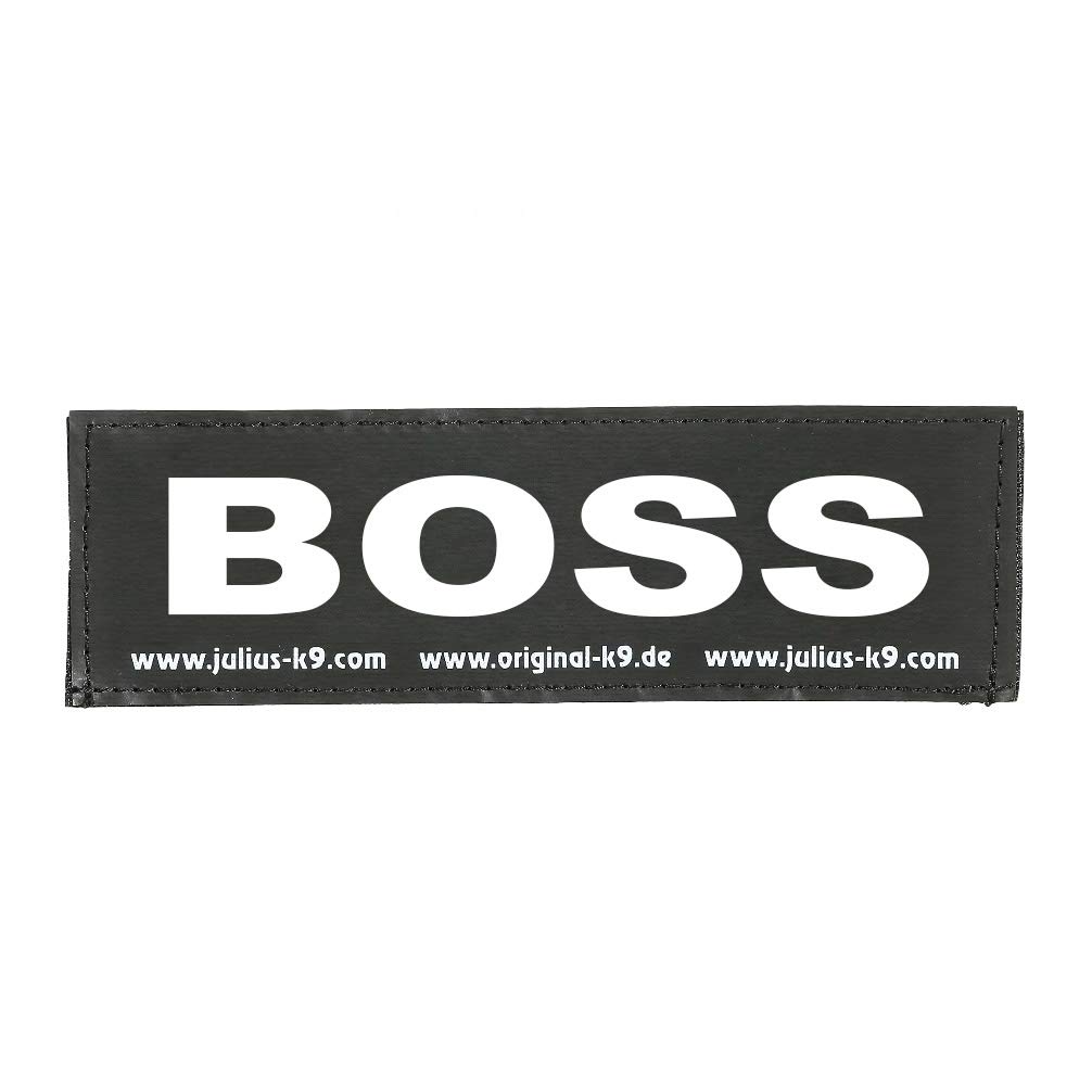 Julius-K9 Interchangeable Hook & Loop Patches, 1 pair, BOSS, Size: Small, Black