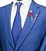 Knighthood Men's Red and Blue Rose with Gold Leaf and Crown with Hanging Cgain Lapel Pin/Brooch Multi