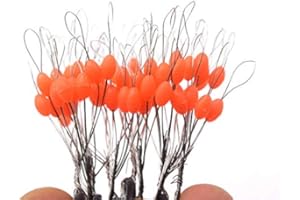 ANNIBBY 600 Pcs Orange Rubber Fishing Bobber Stopper,6 in 1 Float Sinker Stops, Oval Fishing Peg,L M S Float Stop Available (Orange Oval, Small)