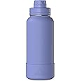 Hydrapeak 32oz Sport Insulated Water Bottle with Chug Lid, Leak & Spill Proof, Keeps Drinks Cold for 24 Hours, Hot for 12 Hours, Premium Stainless Steel Water Bottles (32oz, Iris)