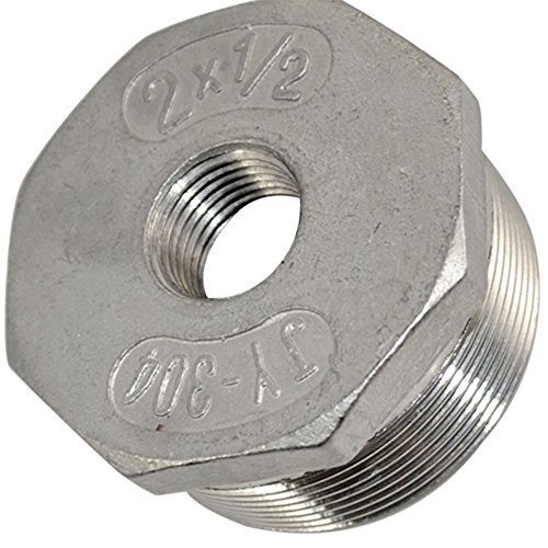 SuperWhole 2" Male x 1/2" Female Thread Reducer Bushing Pipe Fitting SS 304 NPT NEW - Thumbnail 4