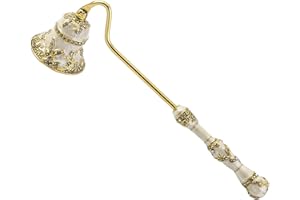 Candle Snuffer with Long Handle, Elegant Metal Candle Extinguisher, Heat Resistant Flame Stopper for Putting Out Extinguish W