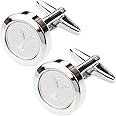 Dannyshi Mens Classic Stainless Steel Initial Cufflinks 26 Alphabet Initial Letter Cufflinks Business Wedding Shirts A-Z