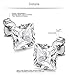 Jstyle 6 Pairs Stainless Steel Mens Womens Stud Earrings Square Cubic Zirconia Hypoallergenic
