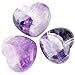 Rockcloud Healing Crystal Amethyst Heart Love Carved Palm Worry Stone Chakra Reiki Balancing