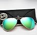 Ray Ban Aviator Sunglasses RB3025 112-19 Matte Gold Frame, Green Mirror Lenses (58mm)