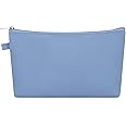 WANDF Cosmetic Bag for Women Makeup bag Organizer Mini Makeup Pouch for Purse Water Resistant Girls Gift(M-Blue)
