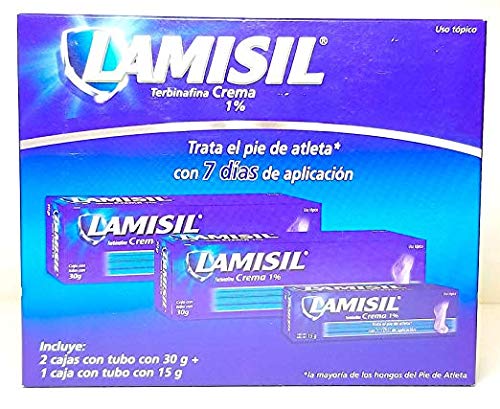 LAMISIL Terbinafina at Athletes Foot Hydrochloride Cream 1PACK of 3 Tubes 30g+30g+15g