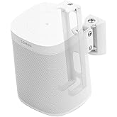 EMAQUIN Wall Mount Bracket for SONOS ONE/SONOS ONE SL/SONOS Play 1 Speaker (Swivel and Tilt,Compatible with Both SONOS ONE/ONE SL/SONOS Play 1,White Single pc)