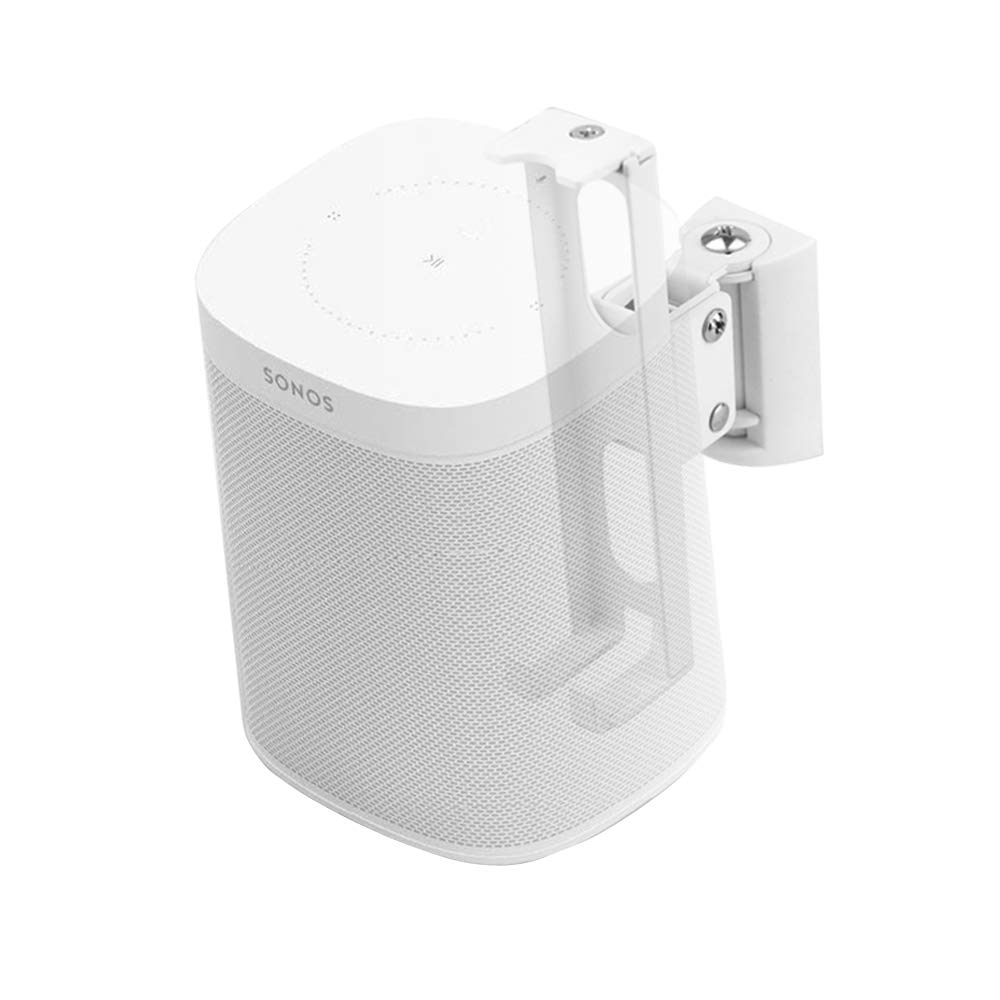 EMAQUIN Wall Mounts Brackets-Pair Set(2PCS) for SONOS ONE/SONOS ONE SL/SONOS Play 1 Speaker (Include 2PCS,Swivel and Tilt,Compatible with Both SONOS ONE/ONE SL/SONOS Play 1,White Pair)