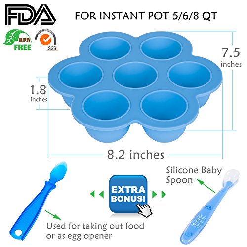 image for Bonbo Silicone Egg Bites Molds for Instant Pot Accessories - Fits Inst