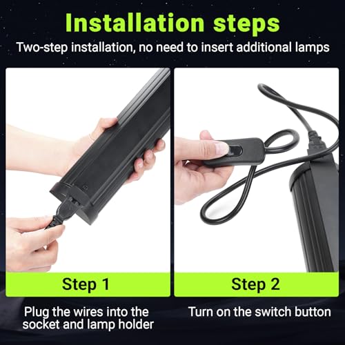Jellybibo 8W T5 UVB Light Reptile Kit, 10% UVB & 30% UVA for Tropical Desert Reptiles, 31.5cm (12.4in) High Output Fixture with T5 10.0 UVB Tube for Bearded Dragon, Lizard, Tortoise & Gecko