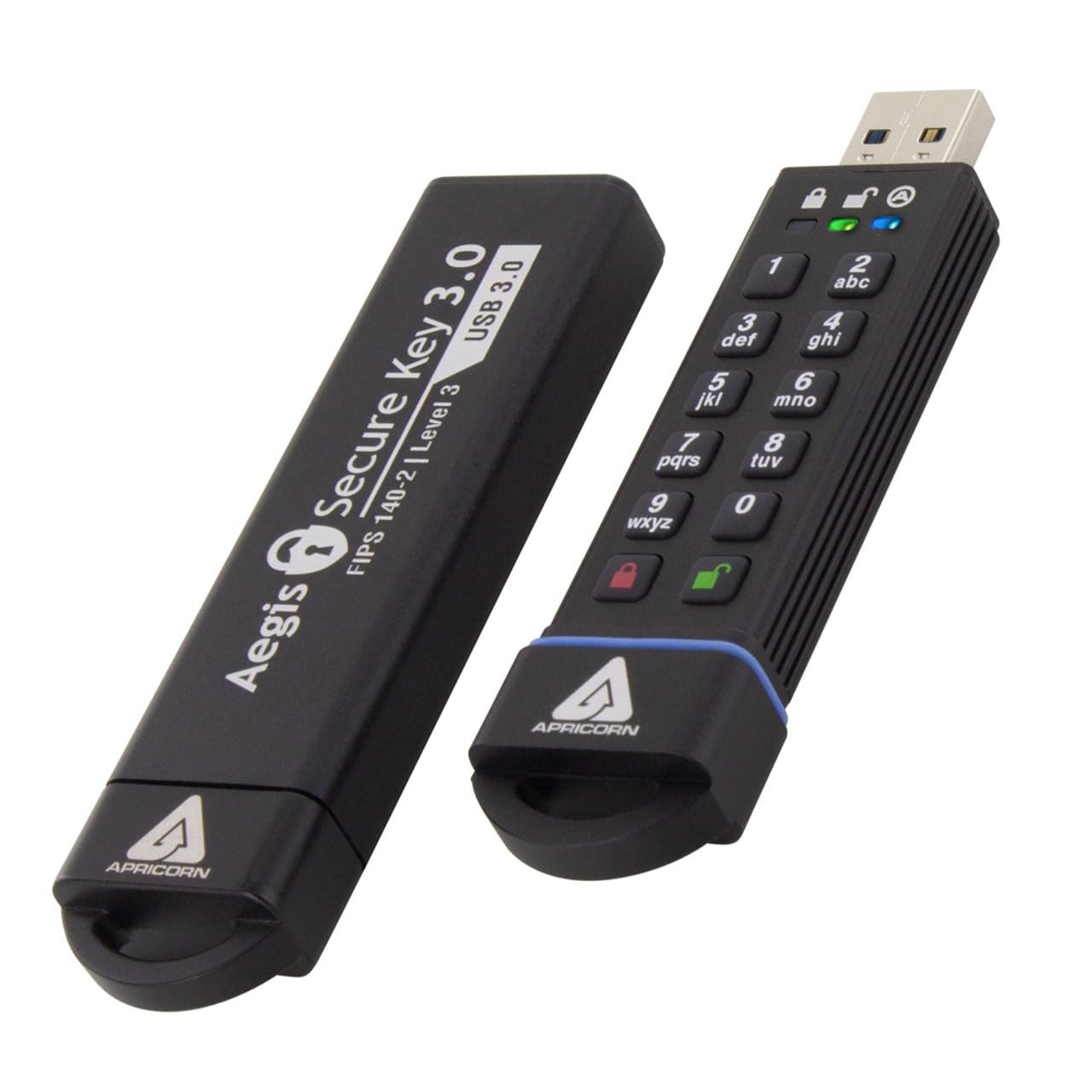 Apricorn Aegis Secure Key 30GB FIPS 140-2 Level 3 Validated 256-bit Hardware Encrypted USB 3.0 Flash Drive (ASK3-30GB)