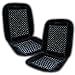 Zento Deals 2 Pcs. of Premium Quality Comfortable Black Wooden Beaded Plush Velvet Seat Cover- Good Ventilation Massage Cool Car Seat Cushion