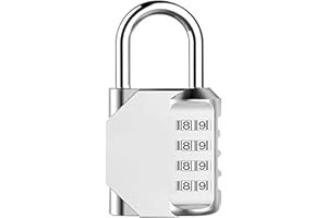 TIPLUSTA Combination Lock 4 Digit, Resettable Locker Lock,Waterproof Metal Combination Padlock for School Gym Locker, Sports Locker, Fence, Toolbox, Gate and Storage- Easy to Use and Set (Silver)