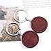Tiparts 12 Pcs Wooden Keychain Trays Kit Cabochon Pendant Blanks with Keyrings (Inner Diameter:30mm, Wooden)