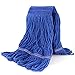 BPG Cotton Easy Wring Saddle Mop Head Refill, Heavy Duty Looped-End String Swinger Style Replacement Mop Head, For Home, Commercial, and Industrial Use (Blue)