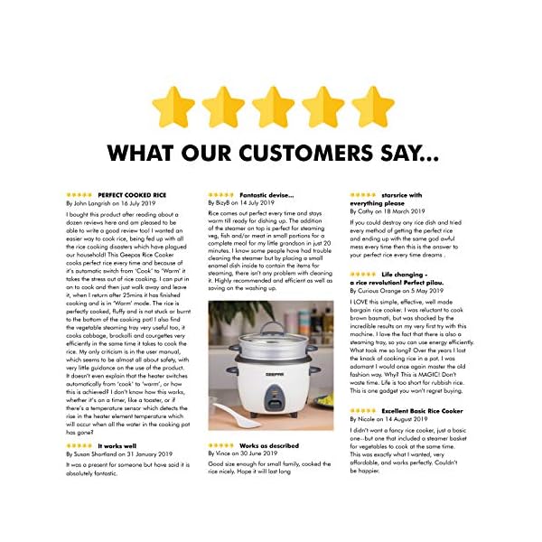 Geepas 450W Rice Cooker & Steamer with Keep Warm Function, 1L | Automatic Cooking, Non-Stick Inner Pot | Make Rice…