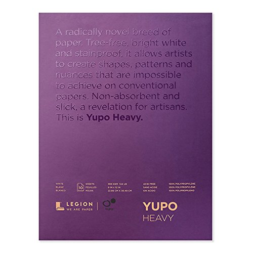 Legion Yupo Heavyweight Pad, 9 X 12 inches, 144lb, White, 10 Sheets (L21-YUP389WH912)