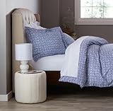 Pinzon Printed Cotton Duvet Set - Full/Queen, Royal Blue Vines