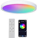 DoHome Smart LED Ceiling Lights RGBCW Color Changing Ceiling Light Compatible with Alexa Google Home Flush Mount Ceiling Lamp 24W Time Scheduler Dimmable for Living Room, Bedroom