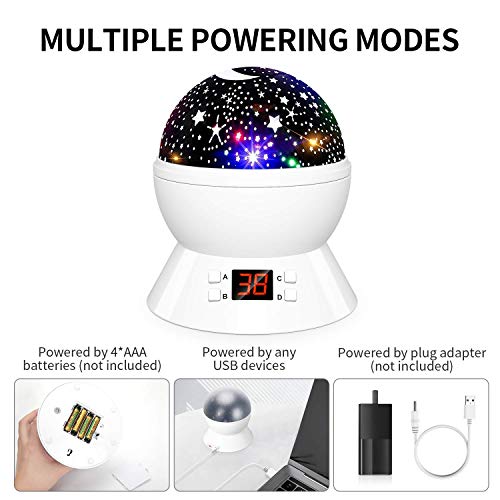 image for FKANT Night Lights for Kids, Star Projector 360-Degree Rotating Multic