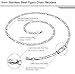 FIBO STEEL Stainless Steel Mens Womens Necklace Figaro Chain 5mm Wide, 18 inches