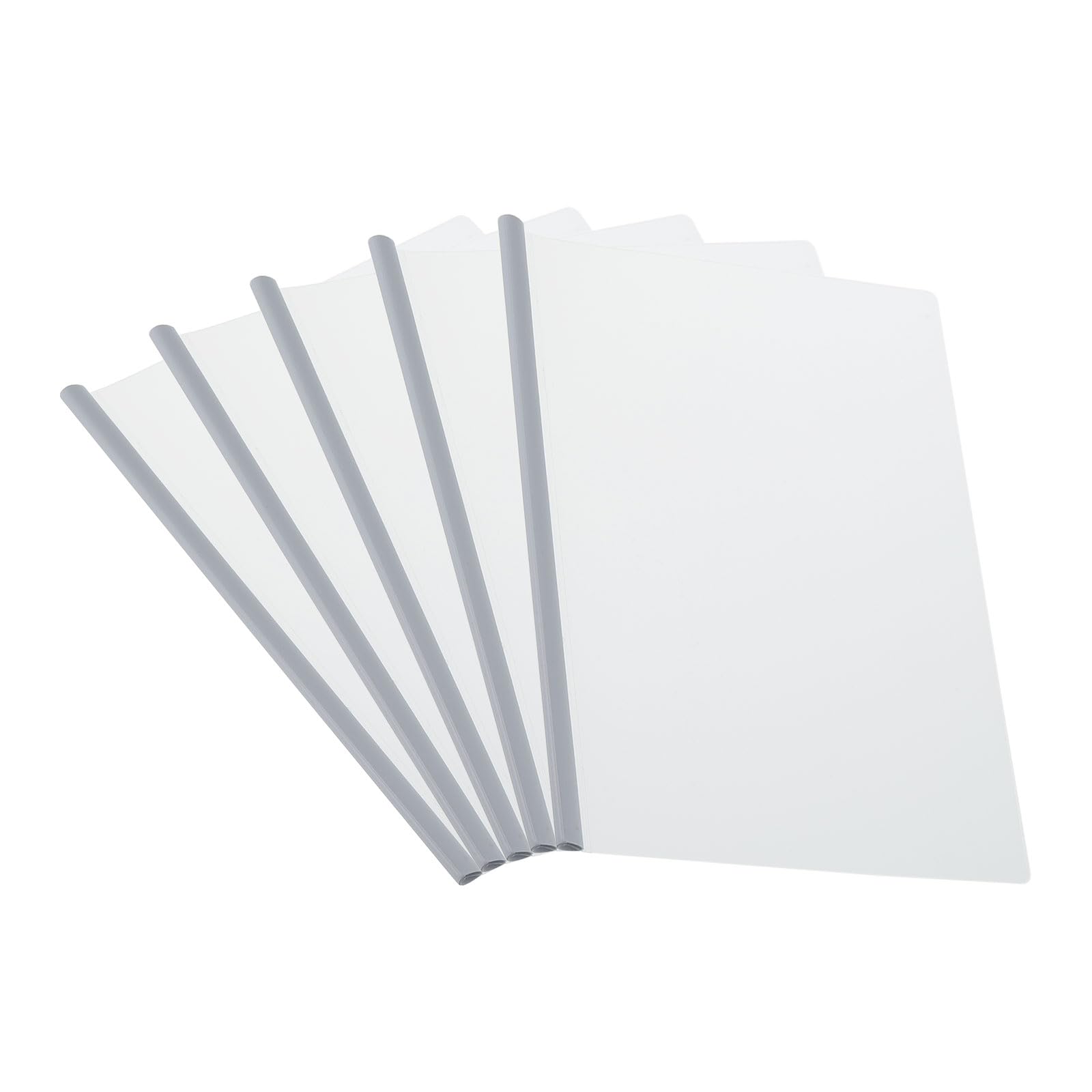 PATIKIL Clear Report Covers with Sliding Bar, 5 Pcs 8 mm Slide-Grip Resume Cover 50 Sheets Capacity, A4 Presentation Folders for File, Resume, White