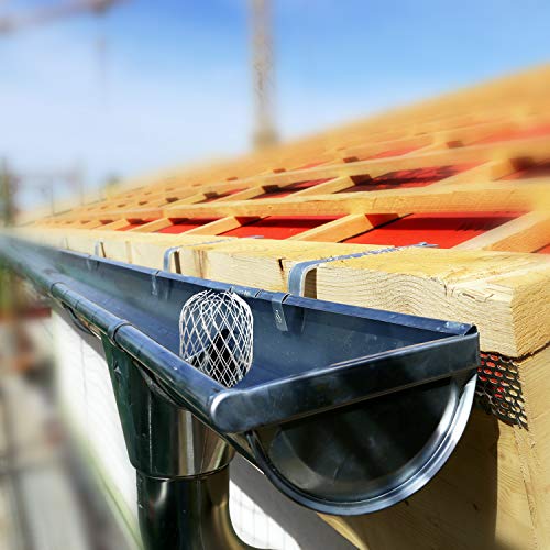 URATOT 8 Pack Aluminum Gutter Guards Expandable Metal Filter Screen Leaf Gutter Strainer