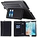 iPad Pro 9.7 Case, iPad Pro 9.7 inch Case,Jumtent Leather Stand Folio Case Cover Compatible iPad Pro 9.7 inch 2016, with Card Slots,Document Pocket,Pencil Holder,Hand Strap (Black)