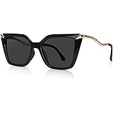 DrRelax Big Square Sunglasses Womens Retro Polarized Sun Glasses | Driving sunglasses, Metal temple, Tangle Free, Dark Lens, UV 400 Protection, Designer inspired, Flatter face shape