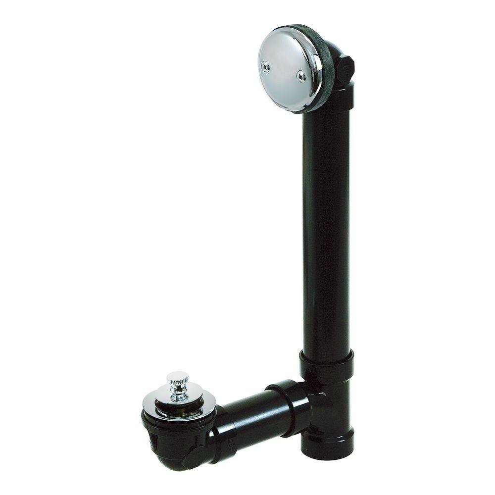 Photo 1 of EZ-FLO 1-1/2 Inch Schedule 40 ABS Lift and Lock Two-Hole Bath Waste Drain, Plastic Tubular with Chrome Plated Trim, 35298