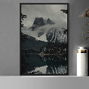 signwin Framed Canvas Wall Art Mountain Lake View...