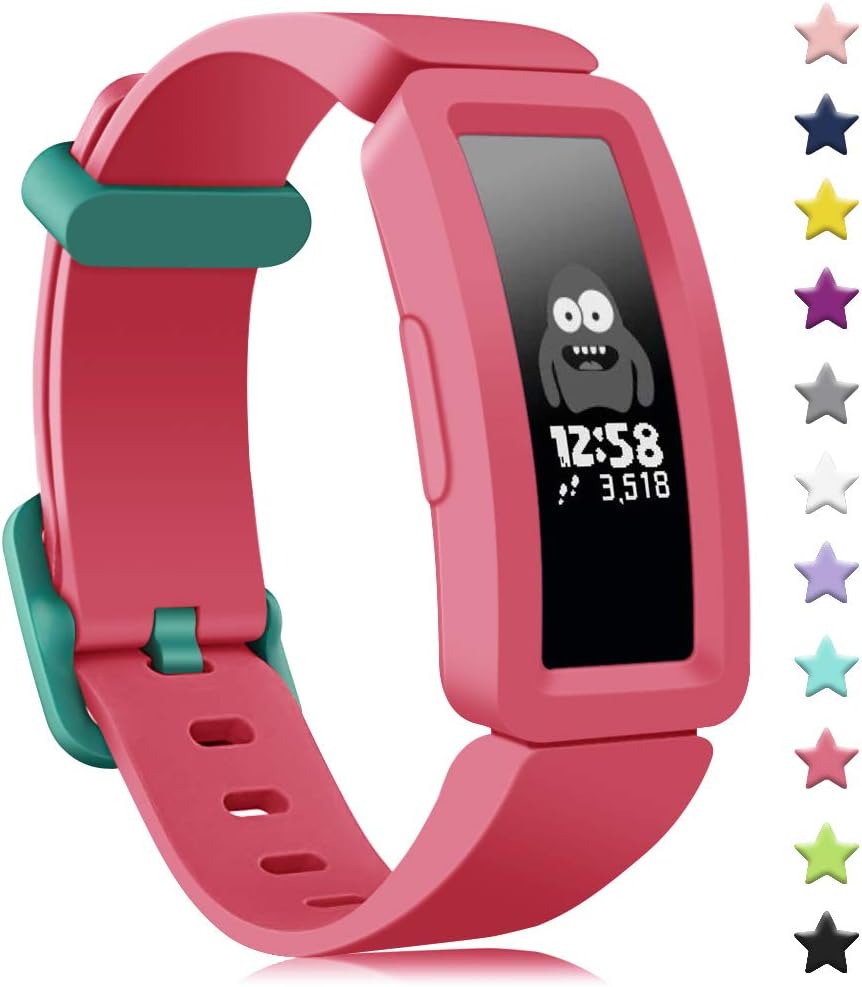 Onedream Compatible for Fitbit Ace 2 Strap for Kids, Ace 2 Classic Bands Adjustable Replacement Accessories Soft Silicone Sport Wristbands Compatible with Fitbit Inspire HR & Ace 2 Boys Girls